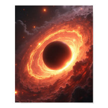 Fiery Black Hole Space Vortex Cosmic Event Art