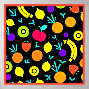 Affiche Fiesta aux fruits lumineux