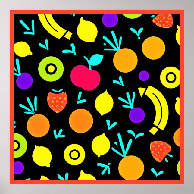 Affiche Fiesta aux fruits lumineux (Devant)