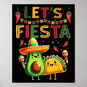 Affiche Fiesta Avocado Et Tacos Cinco De Mayo