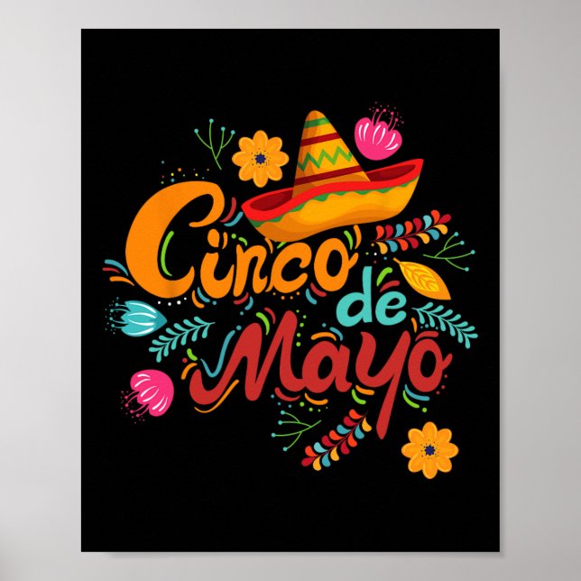 Affiche Fiesta Cinco De Mayo Fête Correspondant Hommes Mex (Devant)