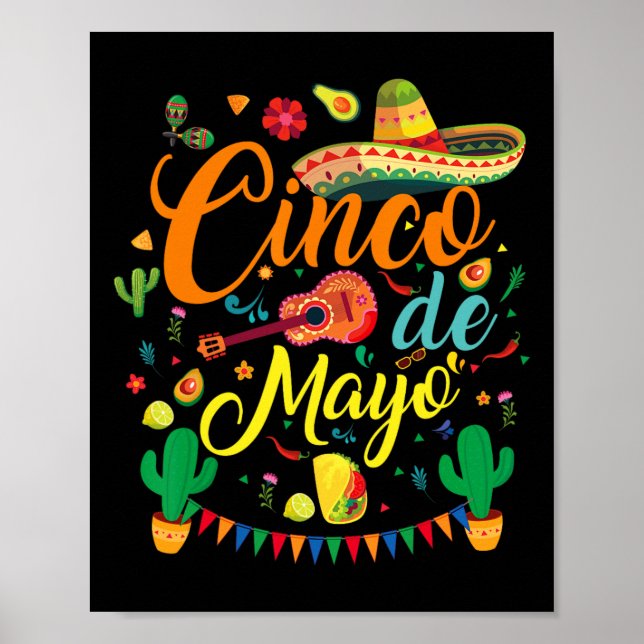 Affiche Fiesta Cinco De Mayo Funny Mexican Party 5 De Mayo (Devant)