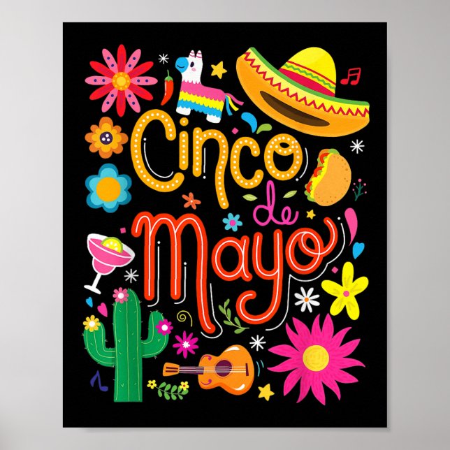 Affiche Fiesta Cinco De Mayo Funny Mexican Party 5 De Mayo (Devant)