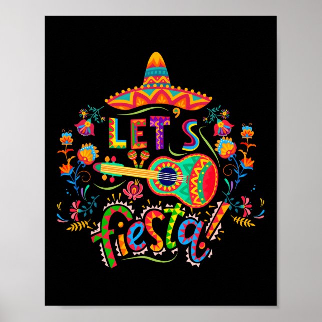 Affiche Fiesta Cinco De Mayo Parti Mexicain Taco Guit (Devant)