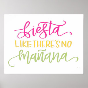 Affiche Fiesta Like Theres No Manana Mexican Party