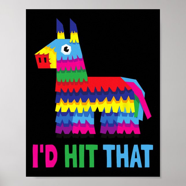 Affiche Fiesta mexicaine Je frappais ce drôle de pinata pa (Devant)