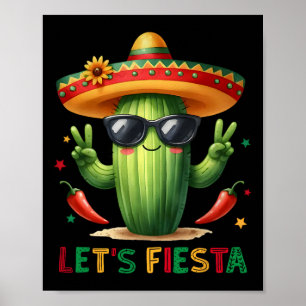 Affiche Fiesta Mexico Fiesta Taco Guitar Cactus Cinc