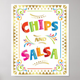 Affiche Fiesta Party CHIPS et SALSA Sign Print
