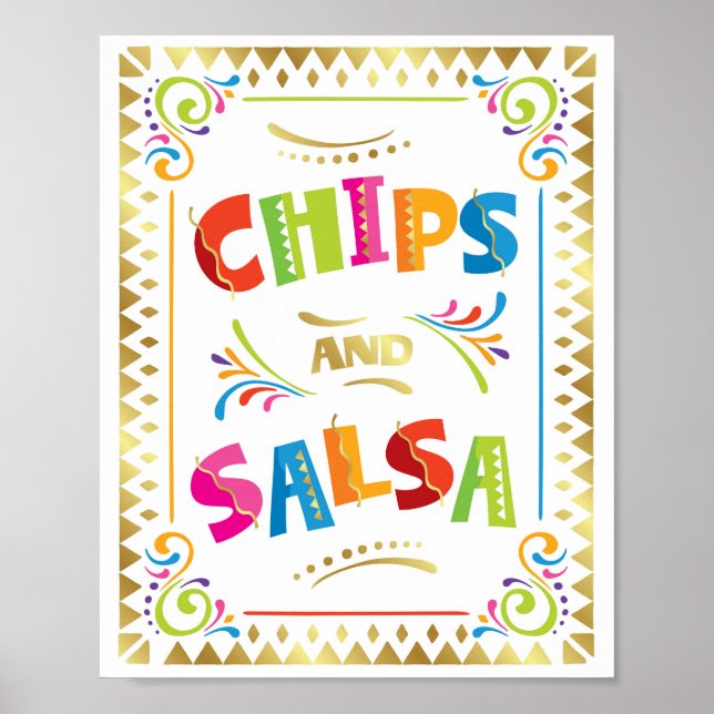 Affiche Fiesta Party CHIPS et SALSA Sign Print (Devant)