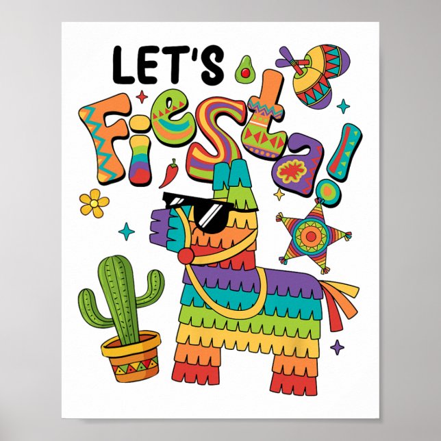 Affiche Fiesta Pinata Cinco De Mayo Party Mexican Me (Devant)