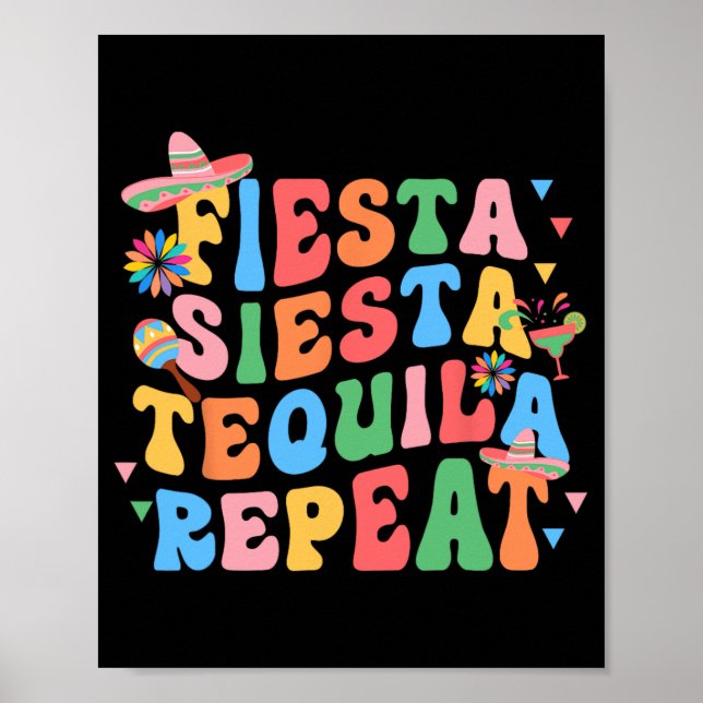 Affiche Fiesta Siesta Tequila Répéter Équipe de la Mariée  (Devant)