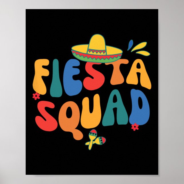 Affiche Fiesta Squad Cinco De Mayo Faisons la Fiesta Mexic (Devant)