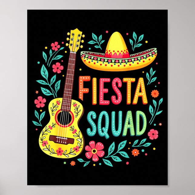 Affiche Fiesta squad matching cinco de mayo mexican party (Devant)