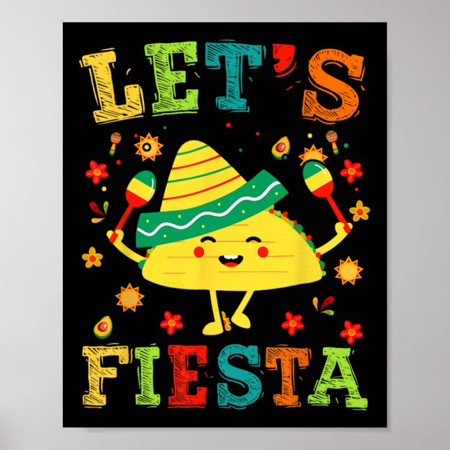 Affiche Fiesta Taco Cinco De Mayo Garçons Hommes Enfants M (Devant)