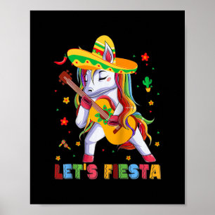 Affiche Fiesta Unicorn Guitare Funny Cinco de Mayo