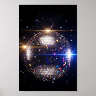 Affiche Fièvre de disco : Boule miroir scintillante