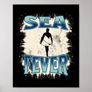 Affiche Fièvre de la mer S Rétro Surf S Plage Vintage