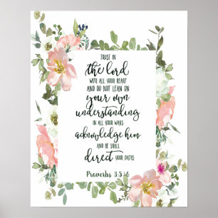 Affiche Fiez-vous au Seigneur floral
