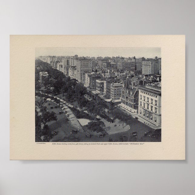 Affiche Fifth Ave, 59th Street, Central Park, Millionaires (Devant)