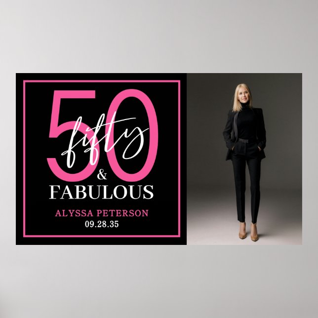 Affiche Fifty and Fabulous Photo 50th Birthday Party (Devant)