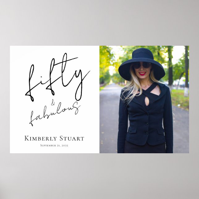 Affiche Fifty and Fabulous Photo 50th Birthday Party  (Devant)