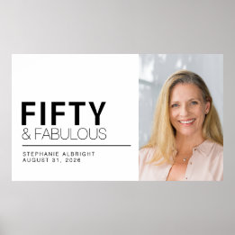 Affiche Fifty and Fabulous Photo 50th Birthday Party