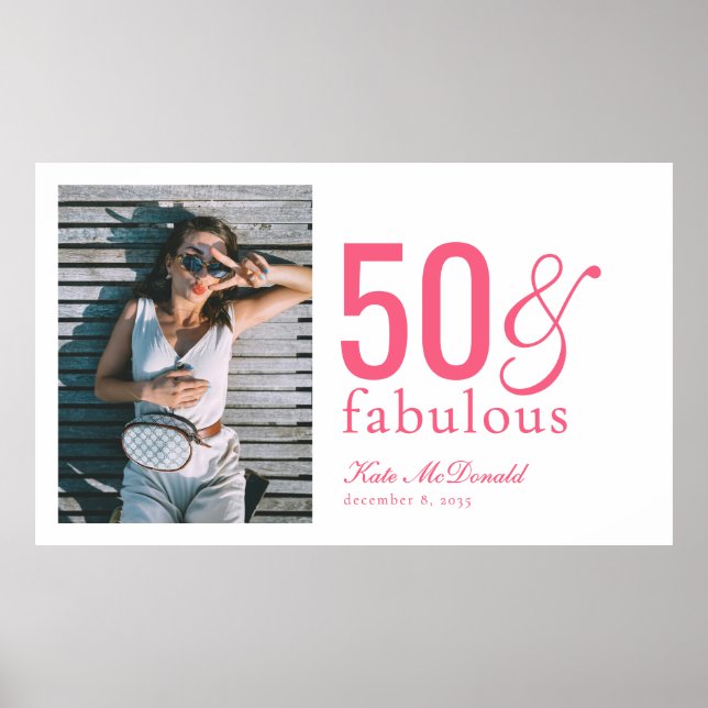 Affiche Fifty and Fabulous Photo 50th Birthday Party (Devant)