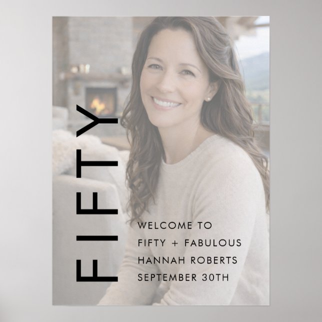Affiche Fifty and Fabulous Photo 50th Birthday Party (Devant)