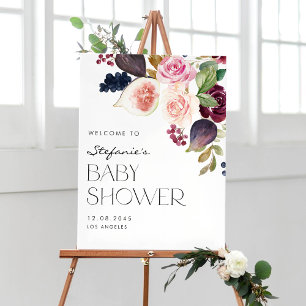 Affiche Figes aquarelles et Baby shower floral Berry Fall