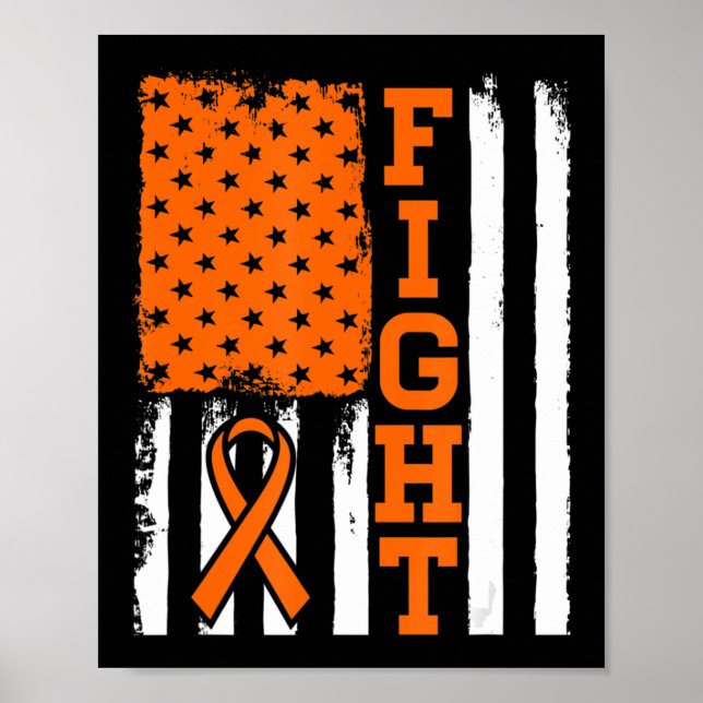Affiche Fight Flag Leukemia Cancer Don Pour Leukemia Fig (Devant)
