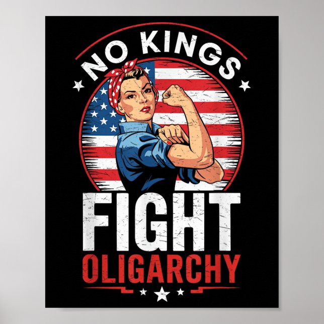 Affiche Fight Oligarchy Protest Sign Democracy No Kings In (Devant)