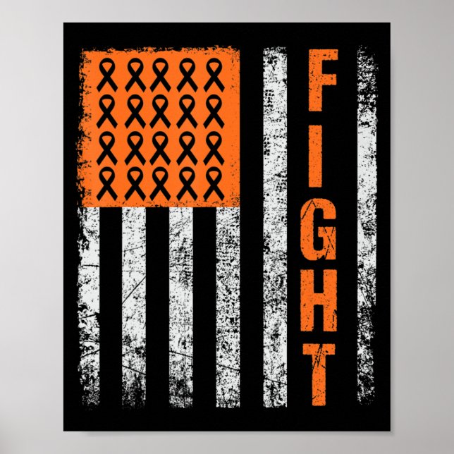 Affiche fight.support for Leukemia Awareness orange Ribbon (Devant)