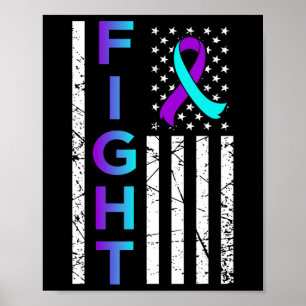 Affiche Fight USA Flag Joyeux soutien à la sensibilisation
