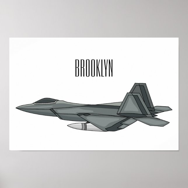 Affiche Fighter aircraft cartoon illustration  (Devant)