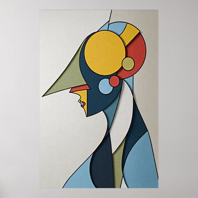 Affiche Figure Abstrait Vibrant (Devant)