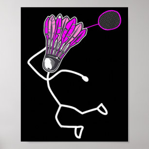 Affiche Figure Cool de Badminton élégant