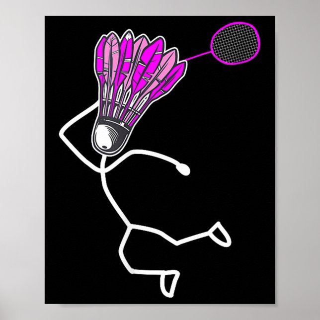 Affiche Figure Cool de Badminton élégant (Devant)