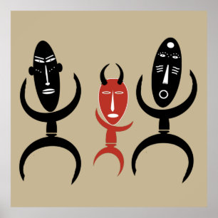 Affiche figure de la danse abstraite africaine