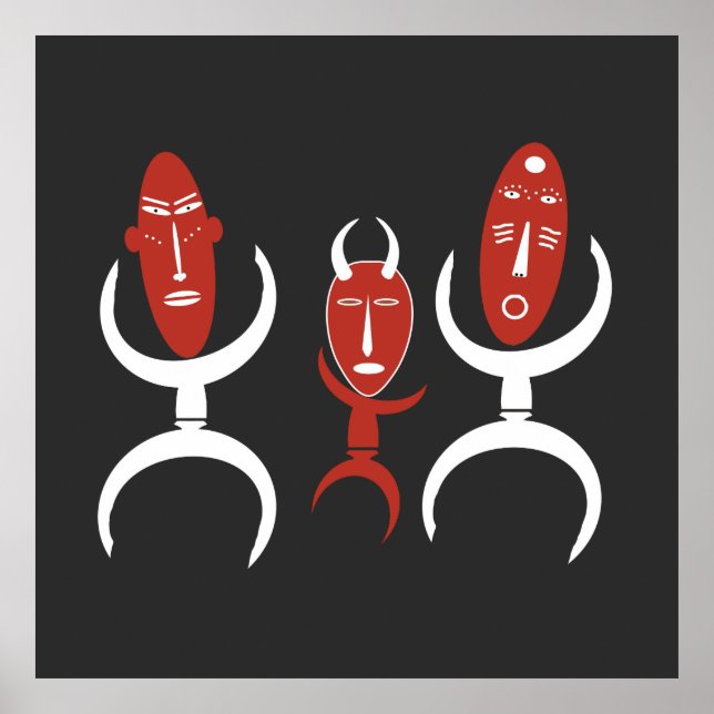 Affiche figure de la danse abstraite africaine (Devant)