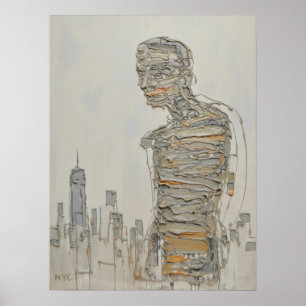 Affiche Figure d'Impasto Abstrait de New York City