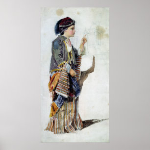 Affiche Figure d'une fille en costume turc, 19ème siècle