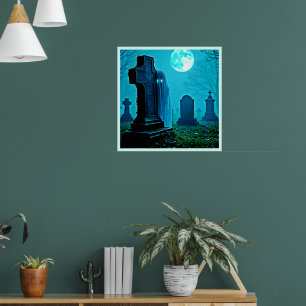 Affiche Figure Ghoost dans un modèle de cimetière