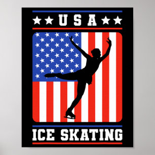 Affiche Figure Patinage Usa Patinage sur glace