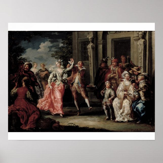 Affiche Figures Dancing Outside a Palace (au pair 59640) (Devant)