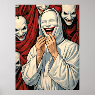 Affiche Figures de culte masquées grimaçantes effrayantes