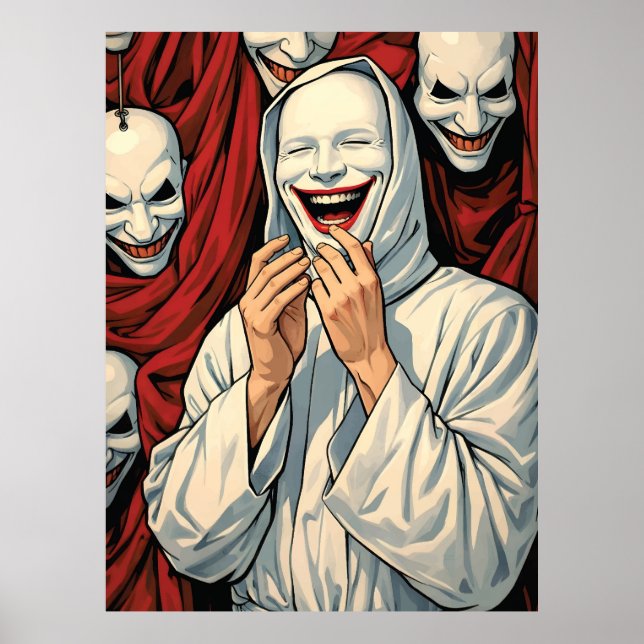 Affiche Figures de culte masquées grimaçantes effrayantes  (Devant)