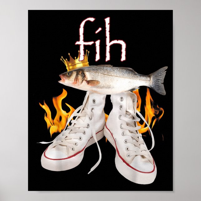 Affiche Fih Scute Ss Cute Sss Fish Funny Misspelled Fish M (Devant)