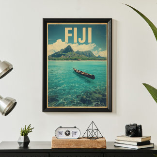 Affiche Fiji Waters – Évasion Océanique Rétro Voyage