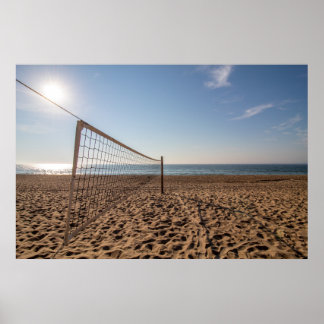 Affiche filet de volley sur l'affiche de la plage
