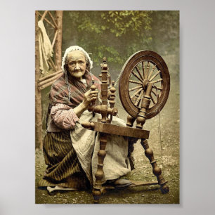 Affiche Fileur et roue de rotation irlandais. Cie. Galway,
